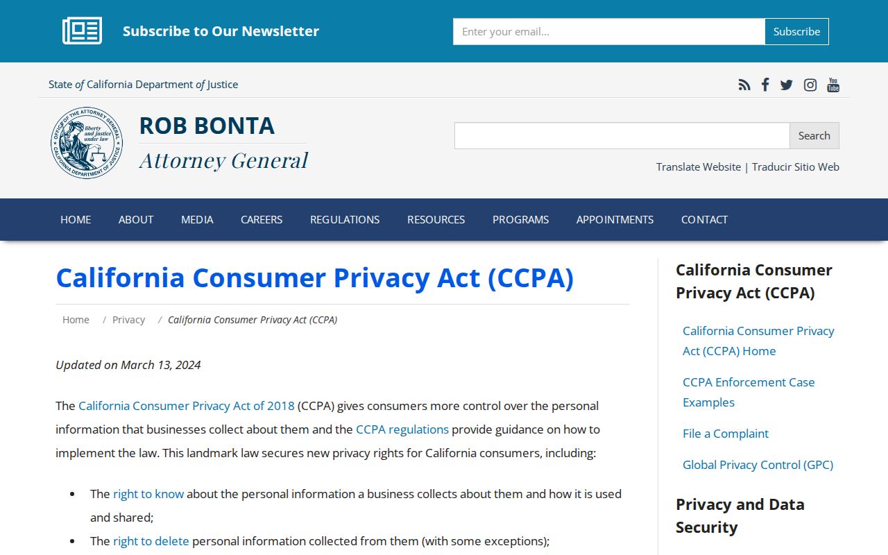 La Puente residents directory California consumer privacy guidance