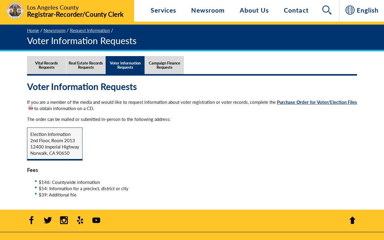 La Puente neighbors county voter information request
